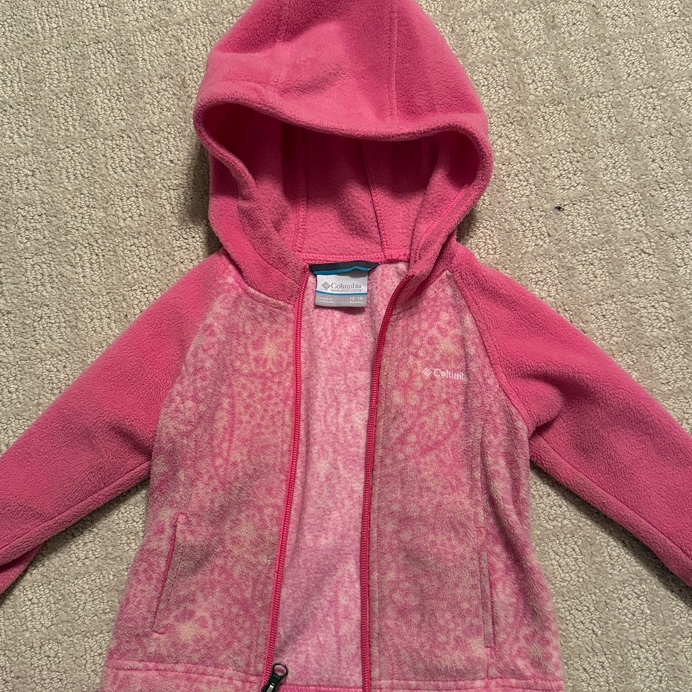 Columbia Pink Patterned Fleece Jacket